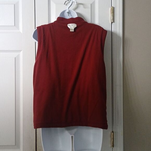 Christopher & Banks maroon reversible fleece sweater vest Sz M NWOT - Picture 8 of 8